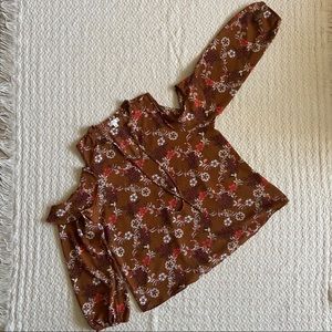 Charming Charlie size XL floral cold shoulders top